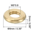 thumbnail image 2 of Uxcell M5x0.8 Brass Round Locknut 20 Pack Flat Wheel Ring Lock Nut Smooth Surface Decoration, 2 of 6