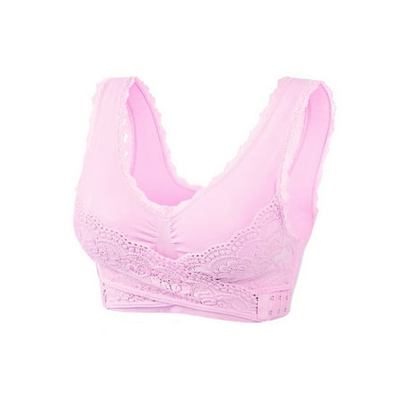 

BESTSPR Front Cross Side Buckle Gathering Type No Steel Ring Lace Sports Bra