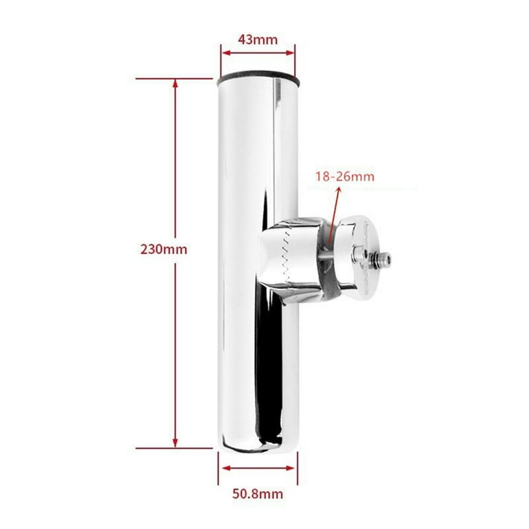 Stainless Steel Fishing Rod Holder Boat Easy Installation Rail Mounted  Clamp Fit 18-26MM 