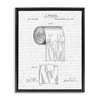 Stupell Industries Toilet Paper Roll Patent Black And White Bathroom Design Jet Black Framed Floating Canvas Wall Art, 24x30, by Lettered and Lined