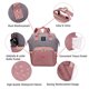 thumbnail image 3 of Bolso cambiador pañales Qimiaobaby, mochila impermeable multifuncional viajes grandes (Rosa/gris), 3 of 3