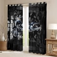thumbnail image 2 of Erosebridal Black Dirt Bike Curtains for Living Room (42Wx84L),Geometric Plaid Curtains and Drapes (42Wx84L),Extreme Sports Curtains Pack of 2,Buffalo Room Decor, 2 of 6