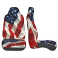 thumbnail image 4 of KAKALAD Original American Flag Usa Patriotic 02 Universal Car Accessories Seat Covers Set Front Vehicle Seats Protector 2 Pcs, 4 of 9