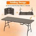 thumbnail image 4 of 6ft Folding Table - Heavy Duty Fold-in-Half Plastic Table, Portable Utility Tables with Steel Legs for Events, Camping, Indoor & Outdoor Use (Khaki), 4 of 8