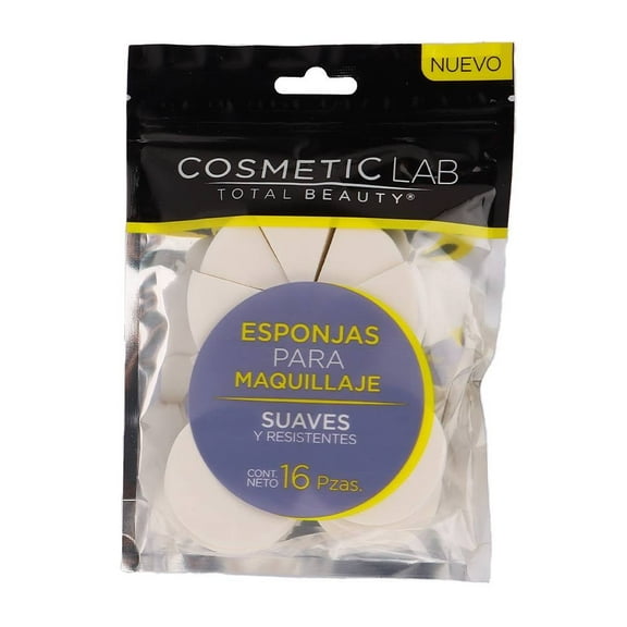 Esponjas para maquillaje Cosmetic Lab Total Beauty suaves y resistentes 16 pzas