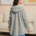 thumbnail image 6 of Cardigan for Toddler Girls New Fuzzy Fleece Jacket for Girls Lightweight Cozy Button Hooded Shirts Kids Winter Causal Plus Size Coats Gray 120, 6 of 8