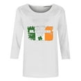thumbnail image 4 of BLVB St Patricks Day Tops for Women 3/4 Sleeve Crewneck Shamrock Shirts Casual Trendy Festival Holiday Tunic Tee Tops, 4 of 5