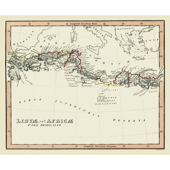 Historic Map - Africa Northern Ancient - Fenner 1830 - Vintage Wall Art