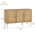 thumbnail image 3 of HOMCOM Bohemian Sideboard with Rattan Doors & Adjustable Shelf Natural Wood, 3 of 10