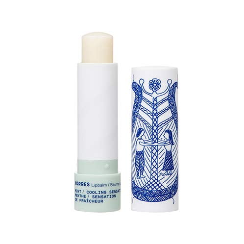 Bálsamo de menta transparente KORRES para labios, 5 ml, con hipérico griego