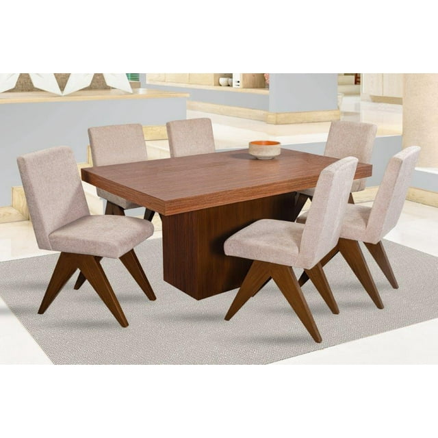 Comedor Japón 6 Sillas Café Madera Mobilkraft