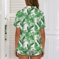 thumbnail image 5 of SWSMCLT Women's Breathable Pajama Set Boyshorts Comfy Classic Matching Sets Loungewear Set Button Chic Elastic Band Light Green Medium, 5 of 5