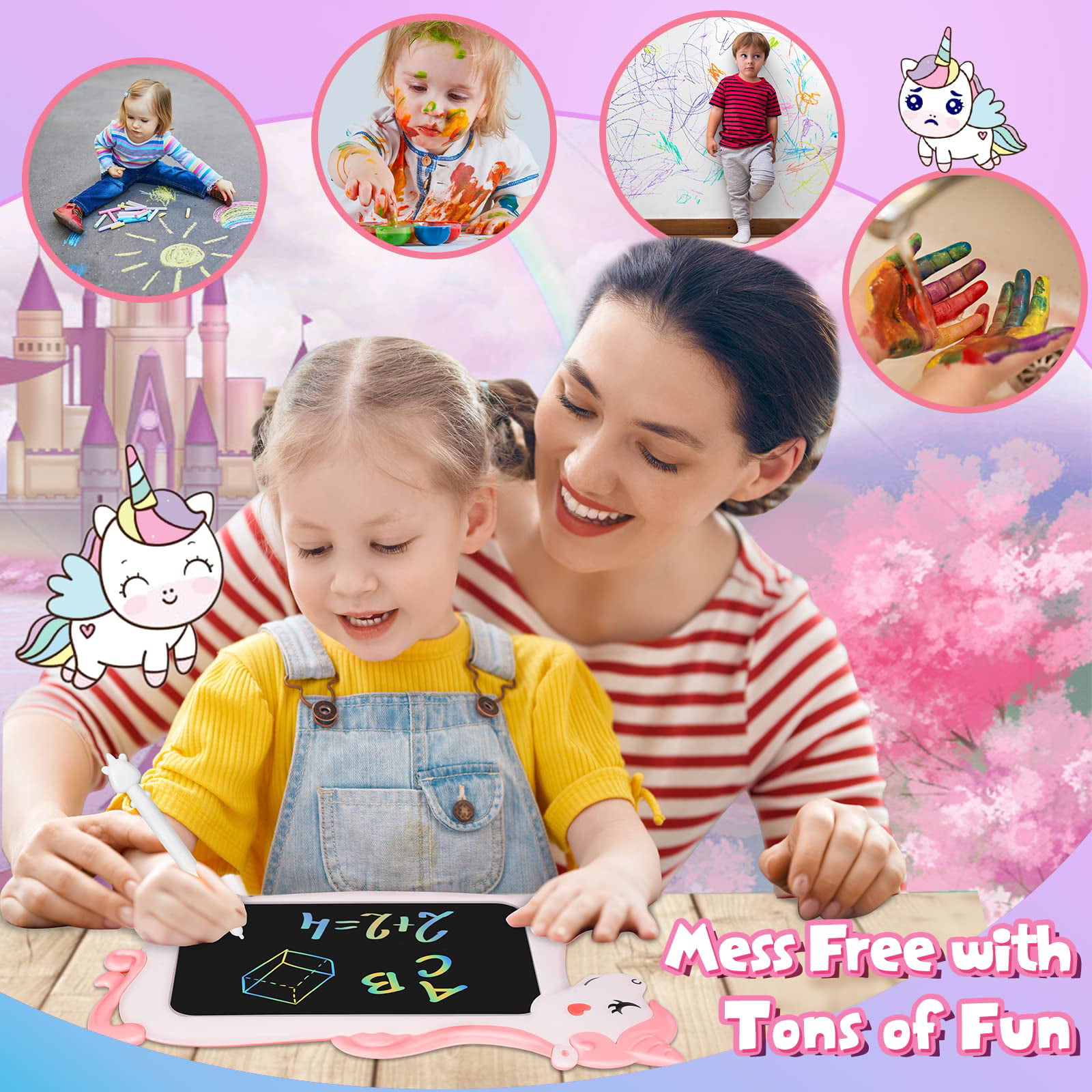 Kikapabi 10 Inch Writing Tablet for Kids, Unicorn Toys gifts for girls Aged  3-5, Toddler