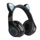 thumbnail image 3 of Auriculares Auriculares con luz intermitente LED Adorable micrófono inalámbrico recargable para juegos Auricular 5.0 compatible con Bluetooth, negro Inevent EL000090-01B, 3 of 7