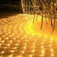 thumbnail image 3 of Morttic Net Mesh Fairy String Decorative Lights, 200LEDs Outdoor Waterproof Net Lights with 8 Lighting Modes for Christmas Wedding Party Holiday Decor (9.8ft x 6.5ft, Warm White), 3 of 10