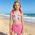 thumbnail image 2 of SGMVNU Girls Bikini Set with Swimsuit Coverups Skirt, 3 Piece Bathing Suit, Summer Beach Cute Swimwear Set, Size 7-8 Years, cl1-Hot Pink, 2 of 6