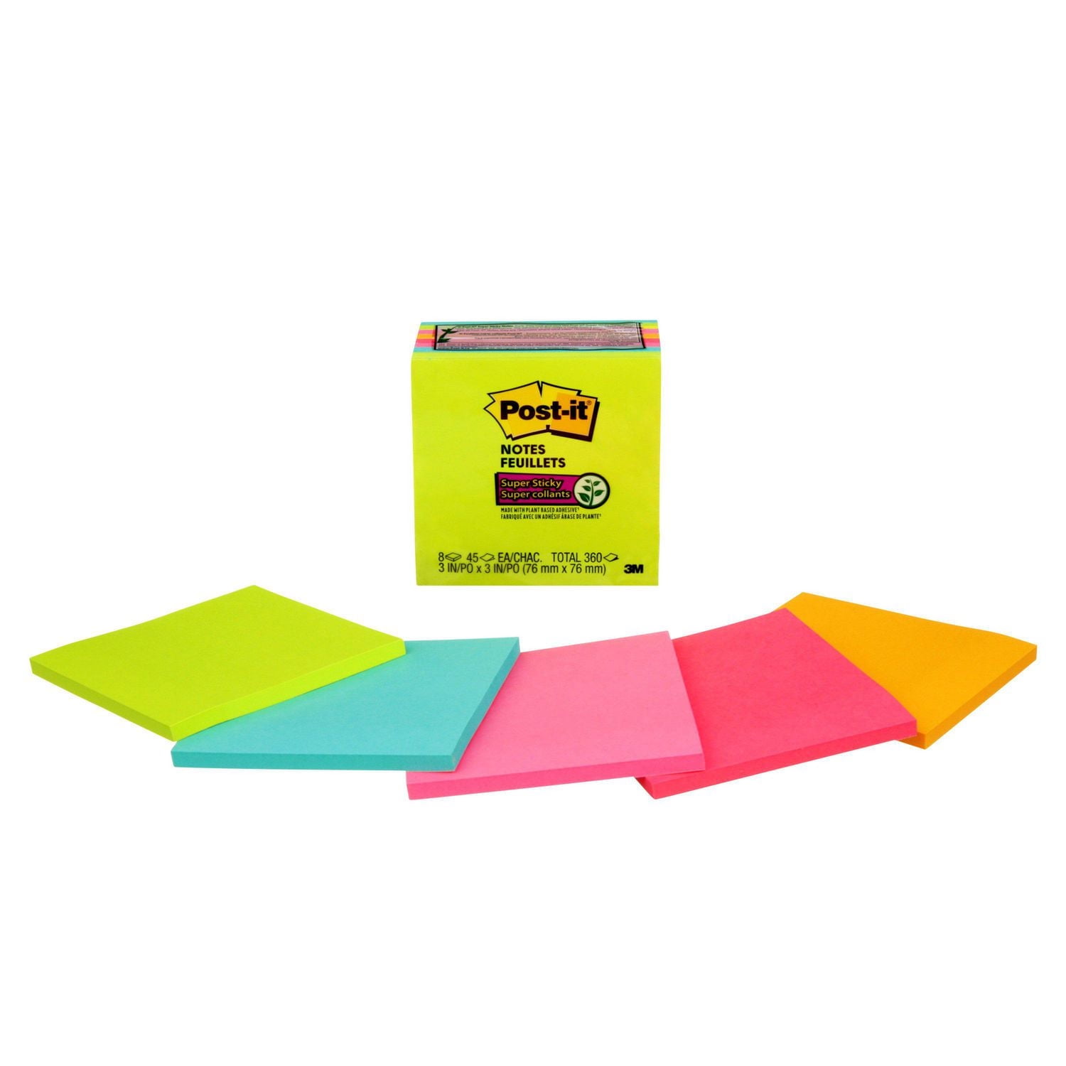 Post-it® Super Sticky Notes 3345-8SSMX2-EF, 8 Pads/Pack