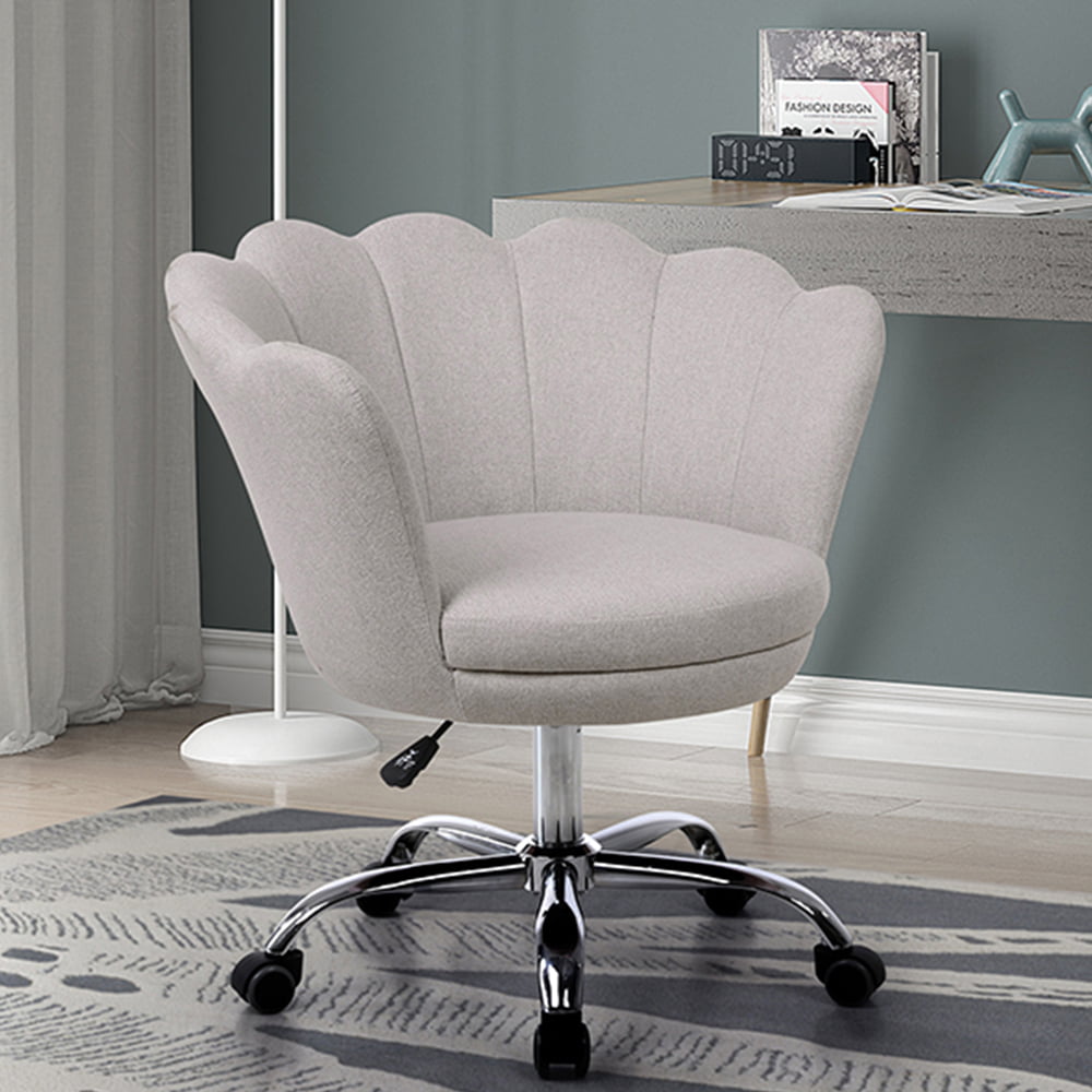 enyopro Linen Shell Chair, Upholstered Desk Chair for Home Office