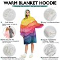 thumbnail image 5 of Colorful Tie Dye Mountain Pattern Wearable Oversized Blanket,Wearable Blanket Hoodie for Adults,Cozy Hooded Blankets with Super Pockets,Super Warm Fuzzy Pullover for Women & Men, 5 of 6