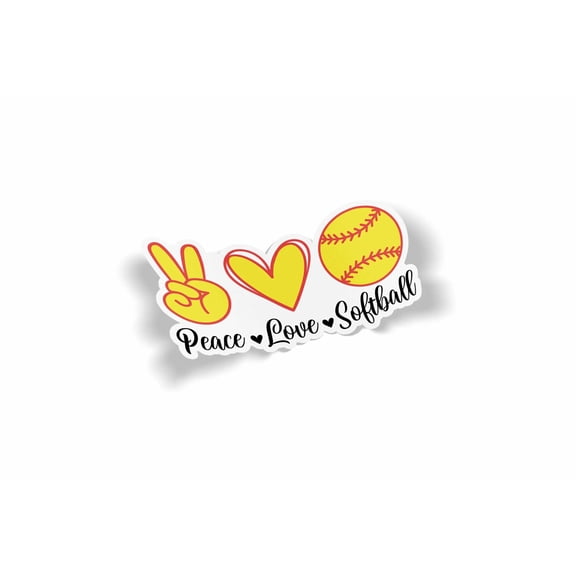 Peace Love Softball Waterproof Sticker