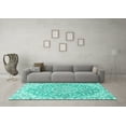 thumbnail image 3 of Ahgly Company Indoor Rectangle Medallion Turquoise Blue Traditional Area Rugs, 8' x 12', 3 of 4