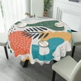 thumbnail image 4 of Eveokoki Round Vinyl Tablecloth 60 inch Abstract Trendy Tablecloth Waterproof Oilproof Tablecloth Wipeable Tablecloth Decorative Table Cover Picnic Tablecloth, 4 of 5