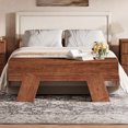 thumbnail image 3 of Finmind 47-Inch Solid Wood Shoe Bench for Entryway, Indoor End of Bed Bench, Farmhouse Long Entry Seat for Living Room, Bedroom, Hallway, Walnut, 3 of 7