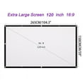 thumbnail image 2 of Portable Projector Cloth 120 Inch 8 Holes 16:9 HD Folding Projector Screen for Indoor Outdoor Office Home Cinema Game, 2 of 7
