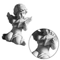 thumbnail image 3 of Figura de ángel de resina, estatua de ángel, adorno decorativo de escritorio para oficina, tienda, hogar, estilo blanco B (8,5 x 6 x 12,5 cm), 3 of 5