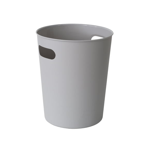 Mainstays Basic 2.64 Gallon Plastic Trash Can - Compact Wastebasket with Cut-Out Handles, Grey