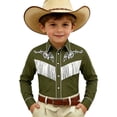 thumbnail image 3 of Tiijoy Boys Western Cowboy Shirt Vintage Long Sleeve Button-Down Shirt Top, Sizes 4-13, 3 of 3
