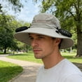thumbnail image 4 of Gardening Hat For Women,Solar Powered Fan Hat Bucket Hat Fan,Gifts for Him Father Dad Husband,Fishing Essentials for Women Men Camping Hiking Beach Gardening - Gray, 4 of 6