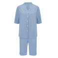 thumbnail image 6 of GILIGEGE Linen Sets for Women 2 Piece Summer Womens Daily Casual Solid Long Sleeve Shirt Tops Pockets Pants Shirt Trousers Set Tracksuit Lounge Matching Sets Sky Blue 3Xl, 6 of 9