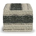 thumbnail image 3 of Grady Contemporary Square Pouf in Green and Natural Handloom Woven, 3 of 6