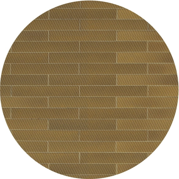 Ahgly Company Indoor Round Patterned Dark Bronze Brown Novelty Area Rugs, 5' Round