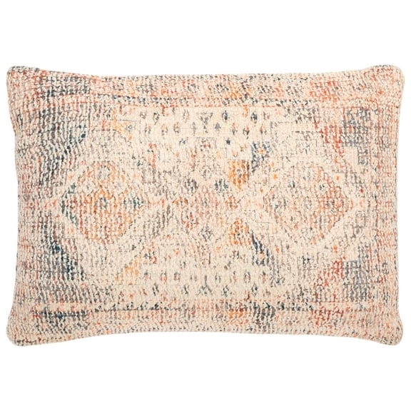 SAFAVIEH Noa 16" x 22" Contemporary Blush Abstract Cotton/Polyester Decorative Pillow