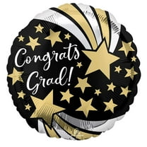 18 inch Congrats Grad Shooting Stars Anagram Foil Mylar Balloon - Party Supplies Decorations