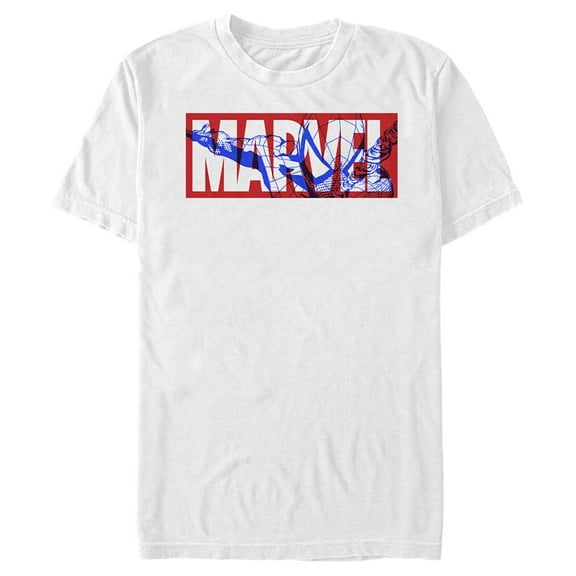 Men's Marvel Classic Block Spider-Man Logo Graphic Tee White Large