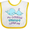 thumbnail image 3 of Inktastic My Cousin Whale-y Loves Me Boys or Girls Baby Bib, 3 of 4