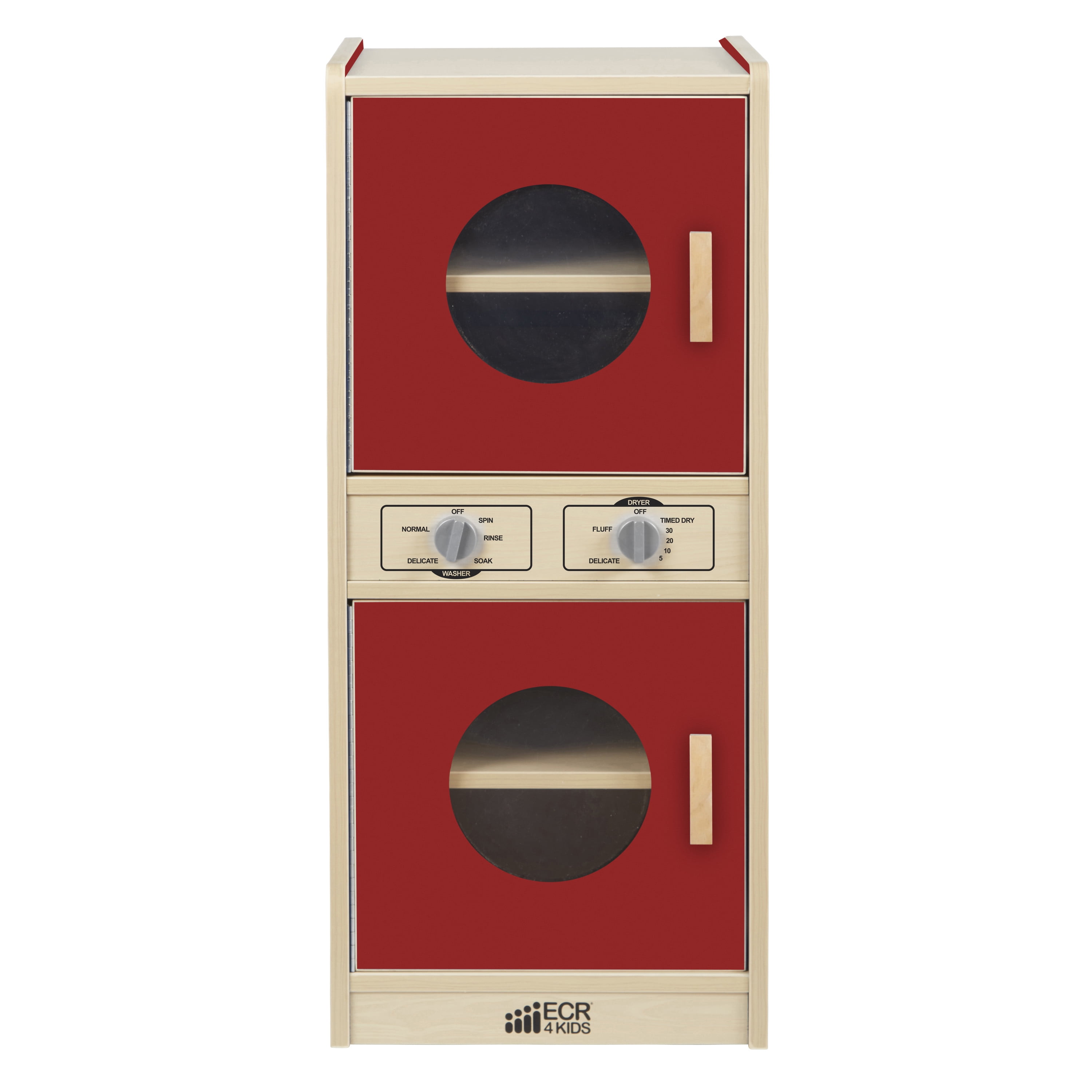 Colorful Essentials Play Washer/Dryer Maple/Red