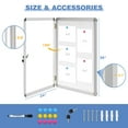 thumbnail image 5 of Lockable Notice Board 36"x24" Tamperproof Enclosed Display Board Whiteboard Cabinet for Wall Outdoor Use for Home Office Library, Community, Corridor, Wall-Mounted, Sliver Aluminium Framed, 5 of 8