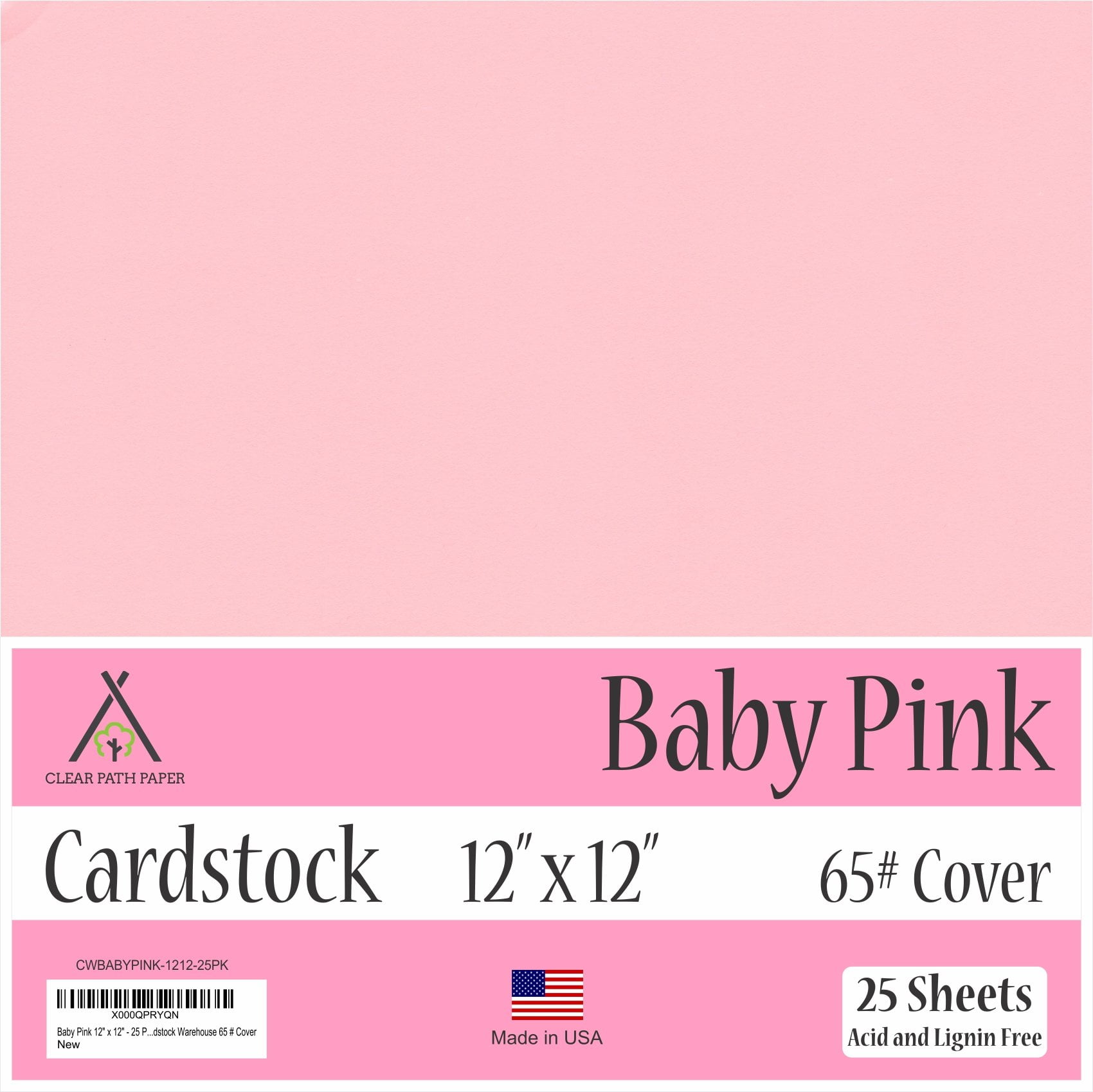 Baby Pink Cardstock 12 x 12 inch 65Lb Cover