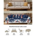thumbnail image 3 of Christmas Denim Blue Sofa Couch Covers for Dogs, Washable Sofa Throw Cover Single Slipcovers for Armchair with Tassels, Winter White Snowflake Xmas Balls Couch Protector Towel Blanket M 71''x91'', 3 of 8