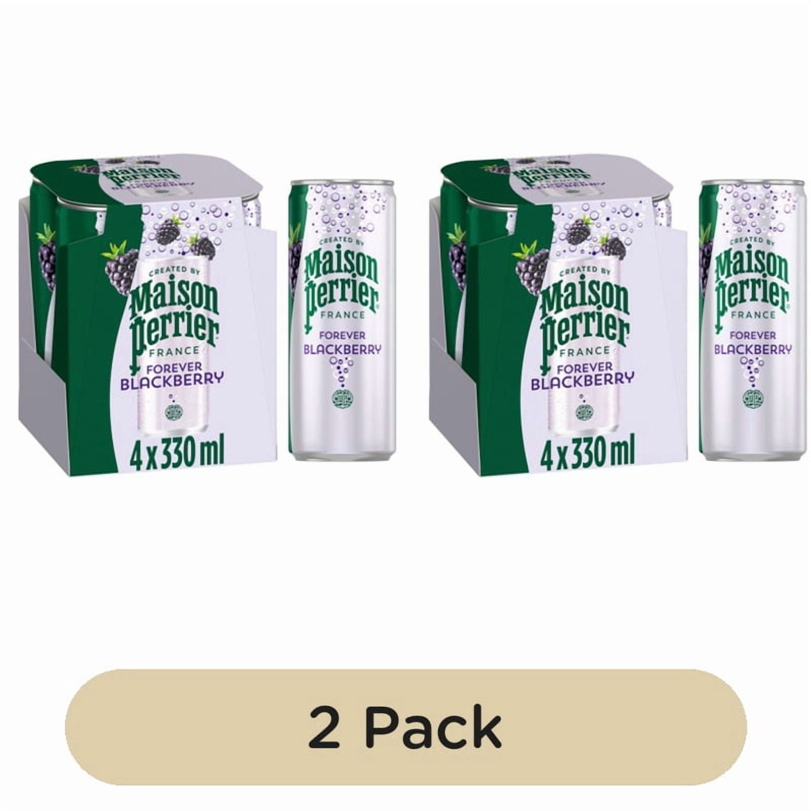 Maison Perrier Forever Blackberry Sparkling Water cans 4 x 330ml, British Import (Pack of 2)