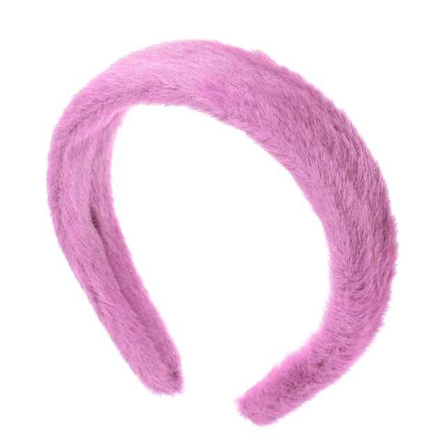 Diadema esponjosa y suave de Unique Bargains, diadema de color sólido, diadema de felpa, aro de pelo esponjoso, accesorio de moda color rosa