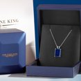 thumbnail image 5 of Gem Stone King 14K White Gold Blue Created Sapphire Pendant Necklace for Women | 4.00 Cttw | Gemstone September Birthstone | Emerald Cut 11X9MM | With 18 inch Chain, 5 of 6