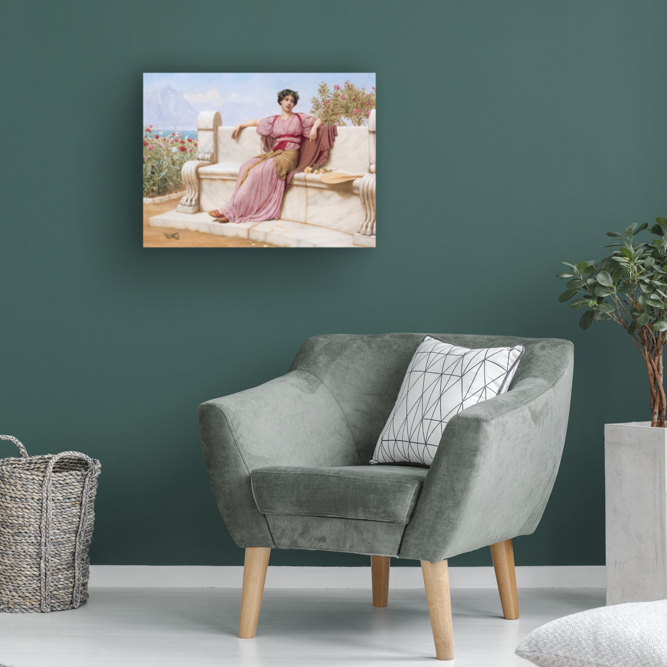 Canvas Wall Art - Masters Collection 'Tranquillity John William Godward' Wall Art for Living Room, Bedroom, or Office Décor by Trademark Fine Art - 47 x 35 Inches