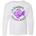 thumbnail image 3 of Inktastic Daddy's Fishing Buddy with Cute Purple Fish Long Sleeve Youth T-Shirt, 3 of 5