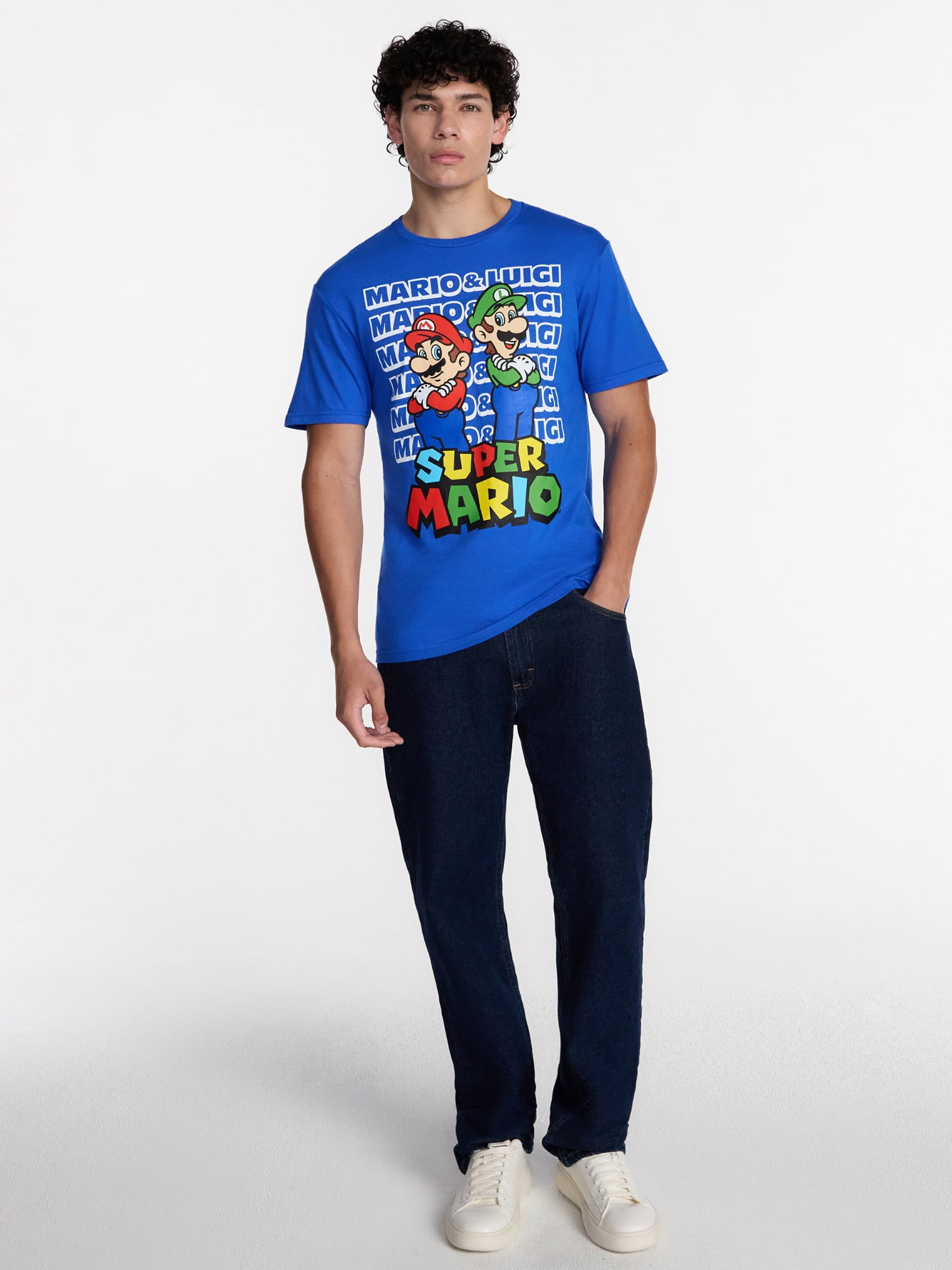 Super Mario and Luigi Men's and Big Men's Graphic Tee with Short Sleeves, Sizes S-3XL