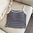 thumbnail image 3 of Womens Padded Cami Tank Tops, Striped Spaghetti Strap Built in Bra Shirts Slim Fit Basic Summer Outdoor Wear, 3 of 5